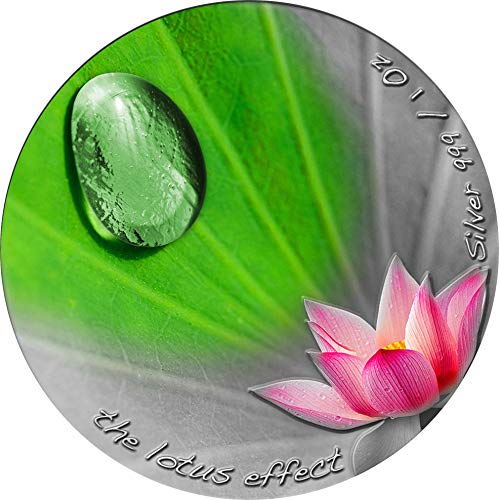 Power Coin Lotus Effect Raindrops Gotas Lluvia 1 Oz Moneda Plata 2$ Niue 2020