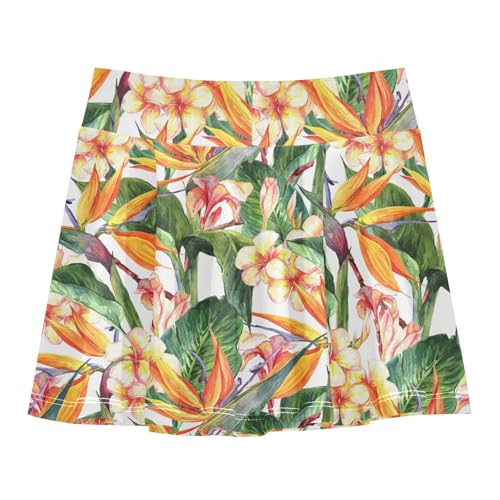 Aflyko Tropical Girls' Skorts 2-in-1 Tennis Skirts with Built-in Shorts, 3-4T2