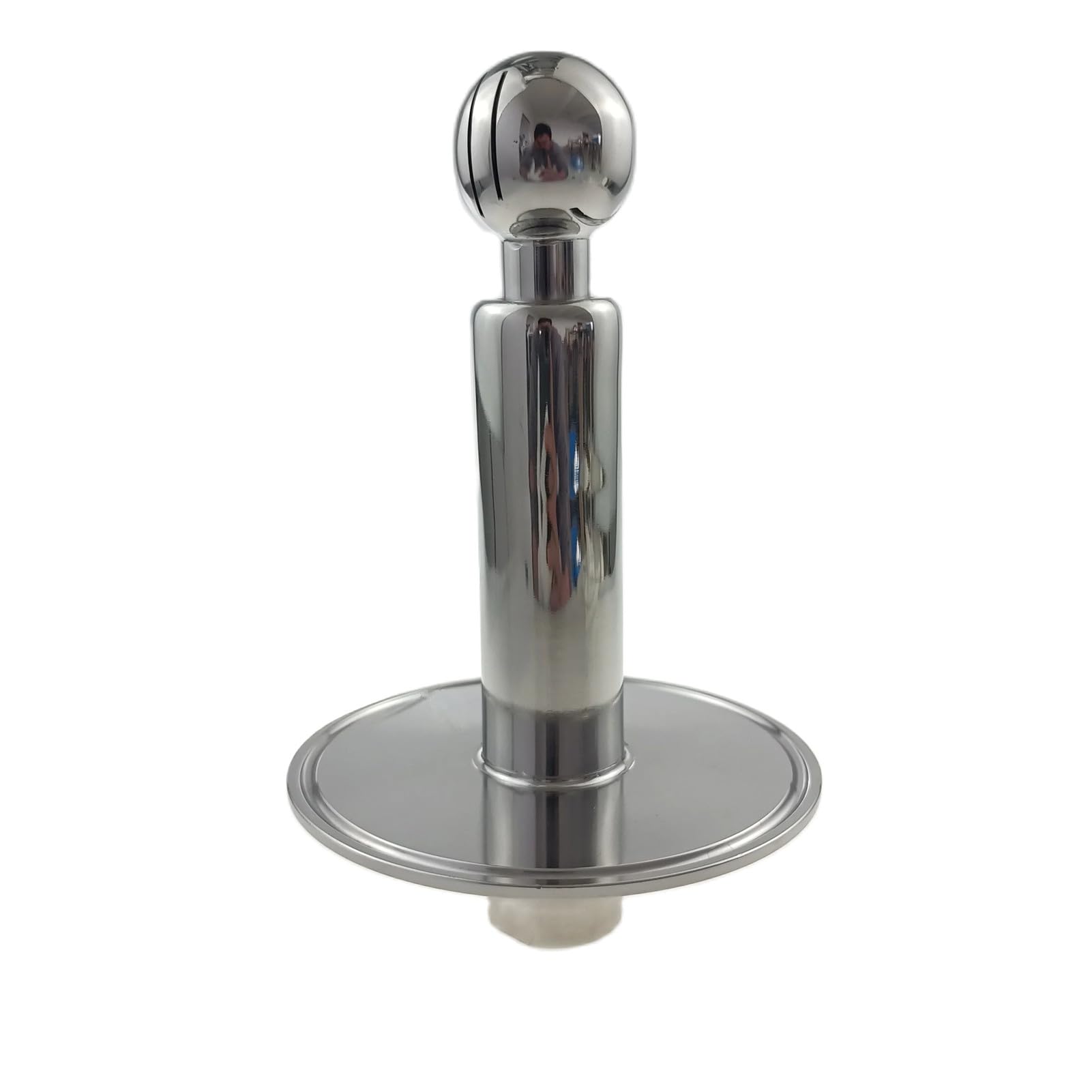CIP Tank Cleaning 360 Degree Rotary Spray Ball, 1/2 inch Female NPT Threaded Inlet to 4 inch Tri Clamp Connect, SS304 Stainless Steel (1/2" FNPT to 4" TC)
