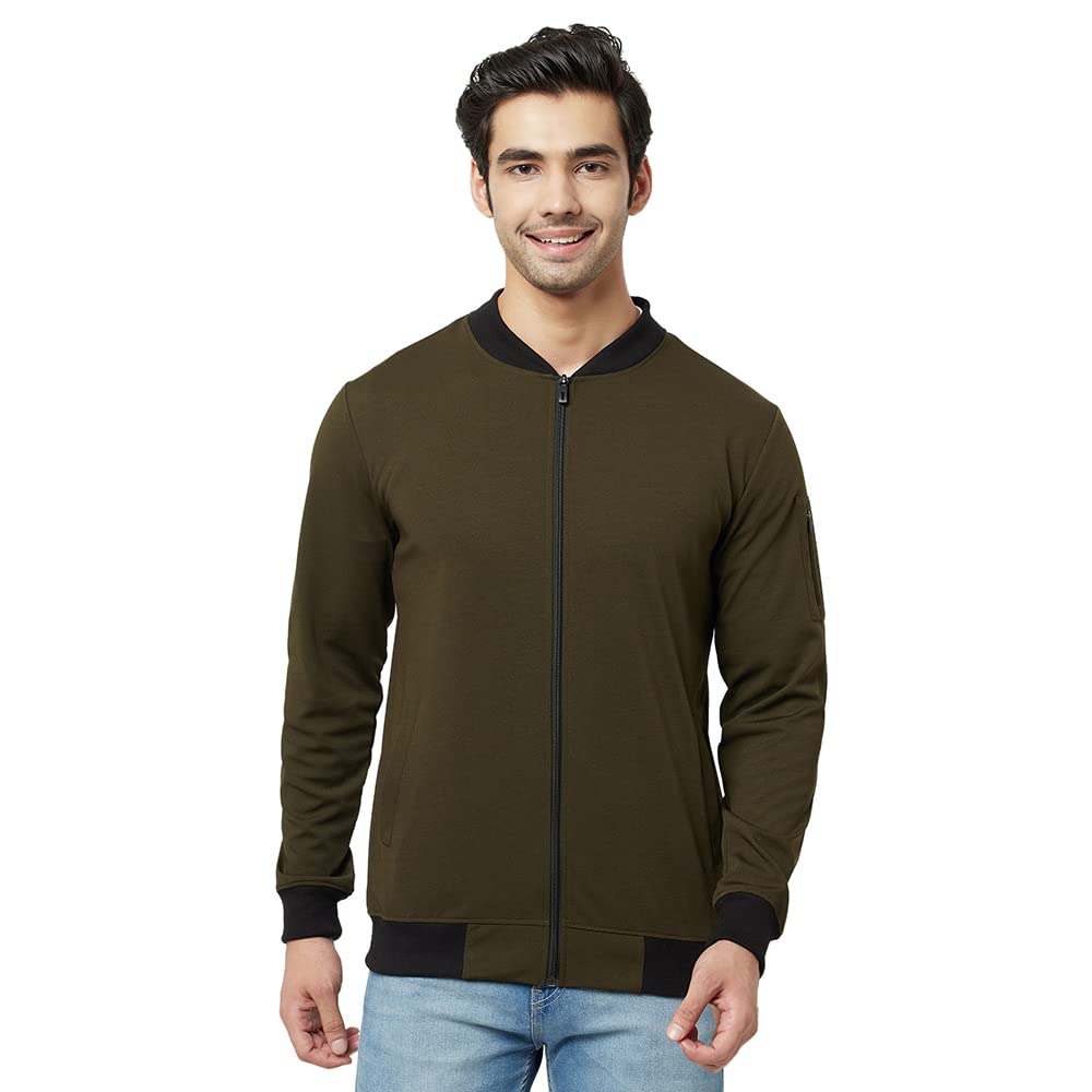 Glito Mens Zip Up Polyester Full Sleeves Round Neck Jackets | Winter Wear | Side Pockets | Regular Fit Jacket |Track Top For Travelling, Gym & Sports Wear | Lightweight & Stretchable Jackets for Men