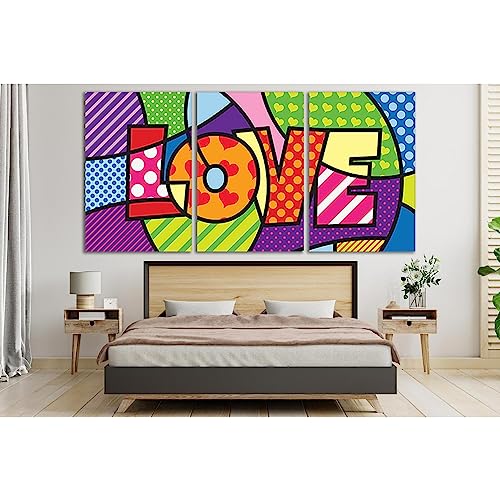 Tableau Love Pop Art ZELLART grand format 180x90cm déco mural - 2