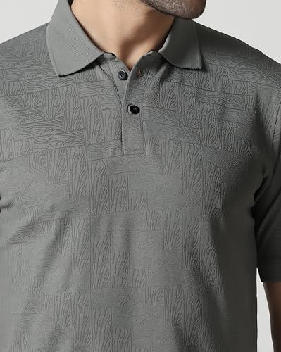 Image of TAGDOMen's Polo T Shirt | Half Sleeve | Textured & Collar Polo T-Shirt for Men (2053)