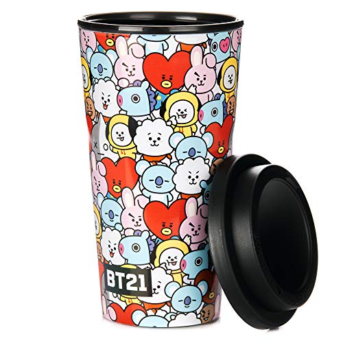 Paladone PP6245BT Viaje BT21 | Taza térmica Reutilizable | Mantiene Las Bebidas Calientes, derrames y Fugas, 450… - Imagen 6