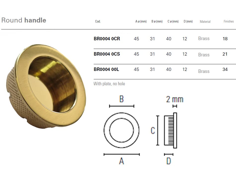 Universal Hardware Finger Pulls Handle Recessed Edge Flush Fitting Pocket Insert Wardrobe Sliding Doors 45mm (Polished Brass) - Image 2