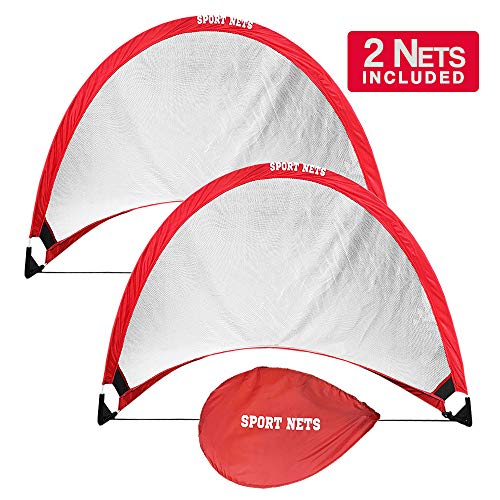 Hit Run Steal Portable Pop Up Soccer Goals Set of 2 - Two