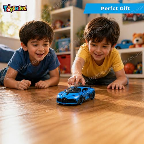 Image of Toyshine 1:32 Scale Die Super Fast Racing Model Car with Music and Lights Along with Pull Back Function Opening Doors Feature for Kids Boy Girl 3+, Blue