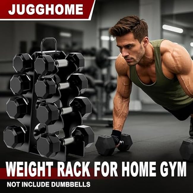 Dumbbell Rack Stand Only,Small Weight Rack,4Tier Compact A-Frame Dumbbell Rack With Handle,Weight Holders For Free Weights,Weight Tree Rack For Women Home Gym(Dumbbells not included)