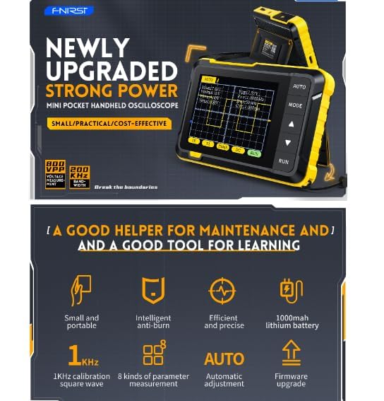 Oscilloscope FNIRSI DSO-TC2 Handheld Oscilloscope Transistor Detector Digital Oscilloscope LCR Meter Resistance Meter Capacitance Meter (DSO-TC2+P6100 HV probe)