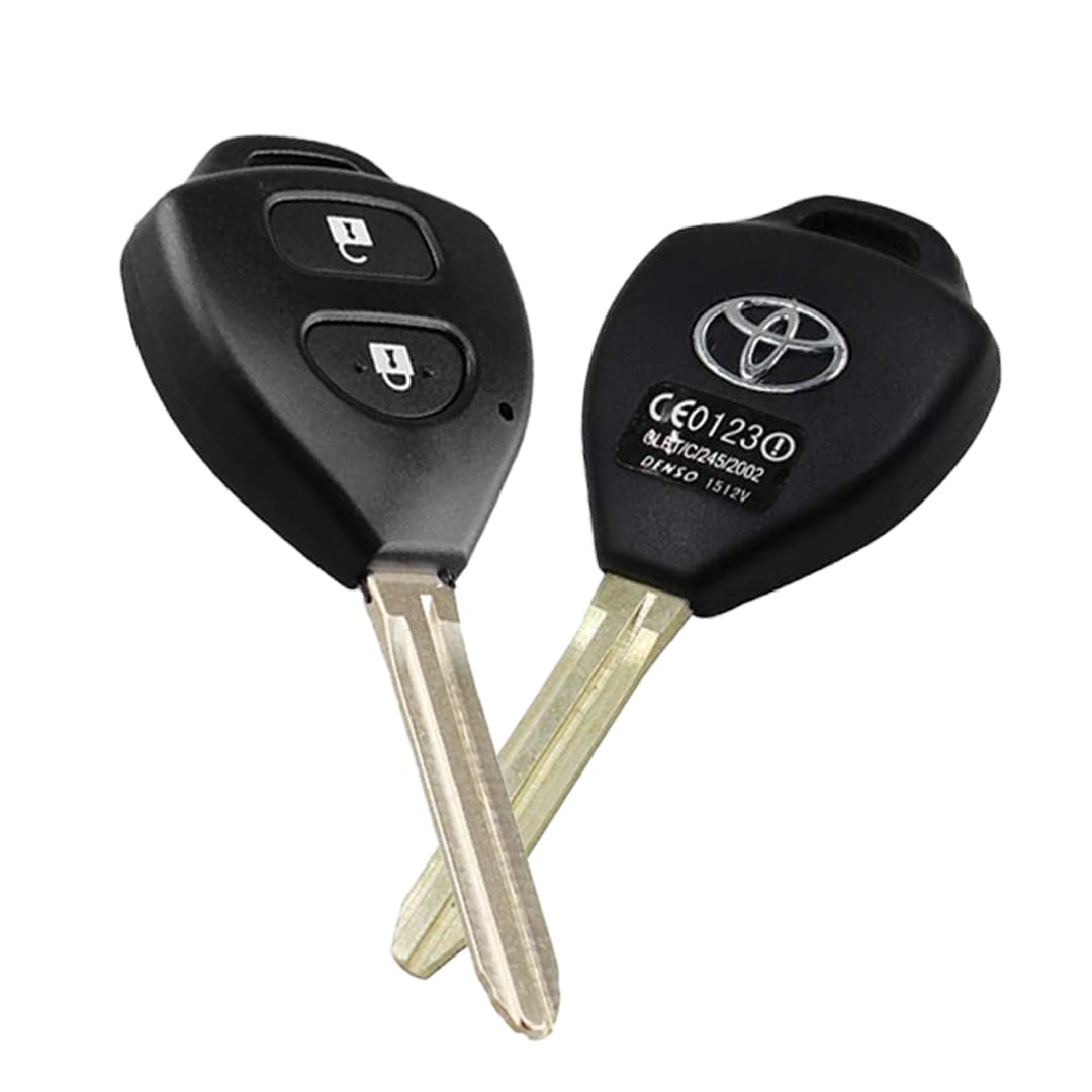 button smart key shell model compatibility for toyota innova, fortuner, etios, camry, corolla | replacement key cover | toyota key (shell with blade) 1‑key