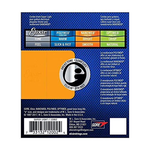Corda Elixir Encordoamento .009 Super Light Nanoweb para Guitarra 12002