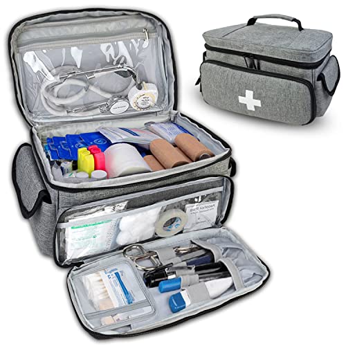 Boczif Trousse de Premiers Soins, Sac de Transport de Stockage de Premiers Soins, Organisateur de Bouteille de Pilule pour Les Trousses médicales d’Urgence...