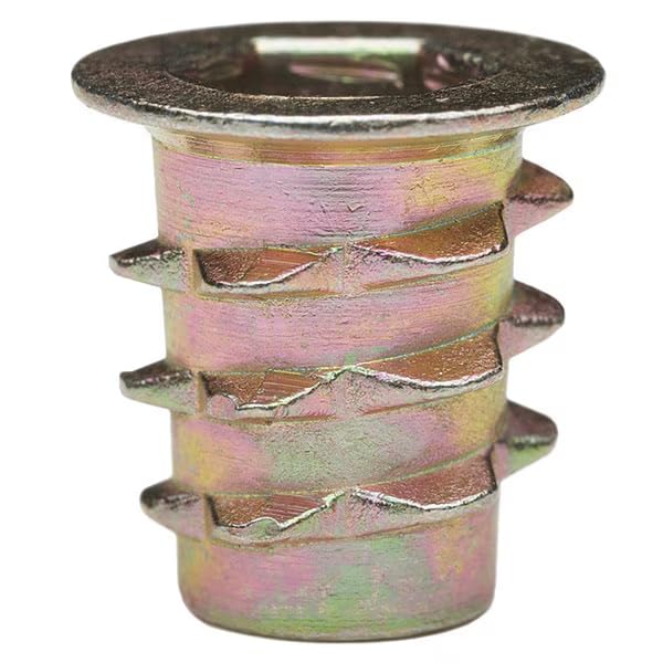 Hex Drive Threaded Insert, M6-1.00 Int Thrd Sz, 33/64 in L, 11.9 mm Dia., Zinc Alloy, Plain, 50 PK