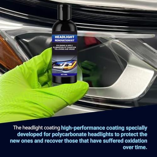 Image of GlareFix Car Headlight Restoration Kit -Removes Yellowing,Fades & Scratch,Long-Lasting Headlight Restoration,50ml Liquid Application Sponge & Cloth Included