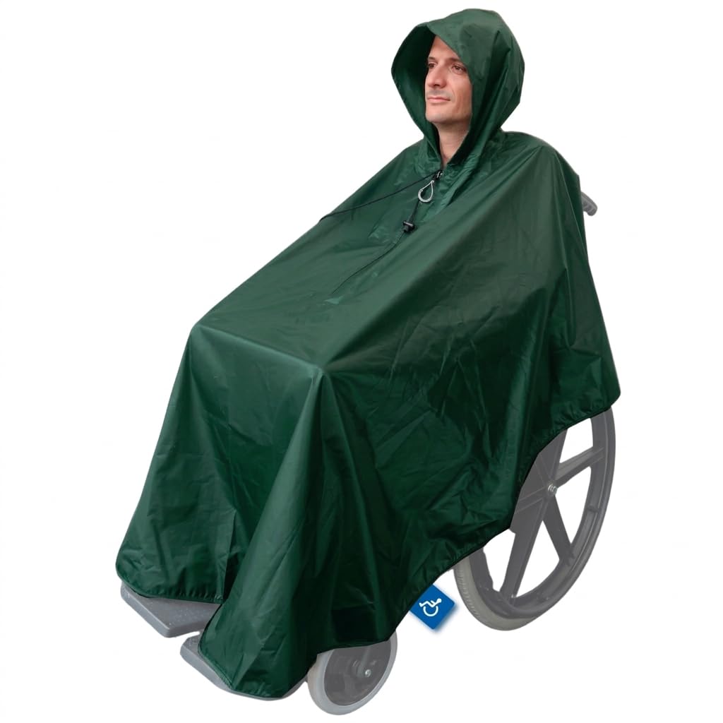 ActionCare - Wheelchair Rain Cape Poncho Waterproof | Unisex Lightweight Adult Mobility Rain Cape | Protection for Wheelchair Users