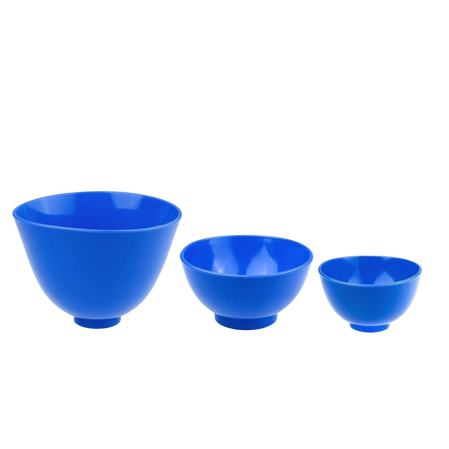 Castanai US Blue One Set Silicone Flexible Rubber Plaster Impression Mixed Alginate Bowl with Spatula (3Pcs)