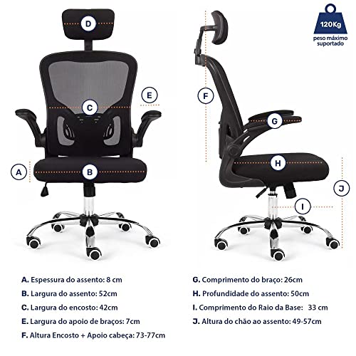 Cadeira de Escritório Moob Presidente com Apoio de Braços e Encosto Ajustável (BARCELONA)