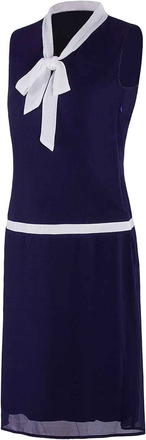 Vijiv Womens 1920s Midi Flapper Dress V Neck Grey Bow Roaring 20s Great Gatsby Dress - Image 3