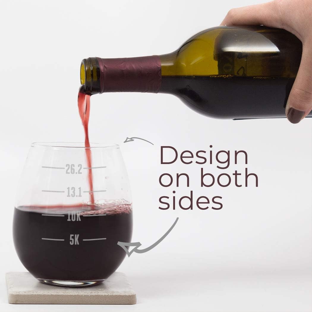 Gone For a Run Running Stemless Wine Glass Runner's Measurements - Image 3