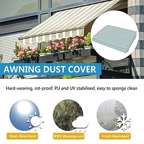 Funda impermeable para patio, 3 m, resistente al polvo, con cordón, protección UV plateada y resistente a la intemperie, para muebles