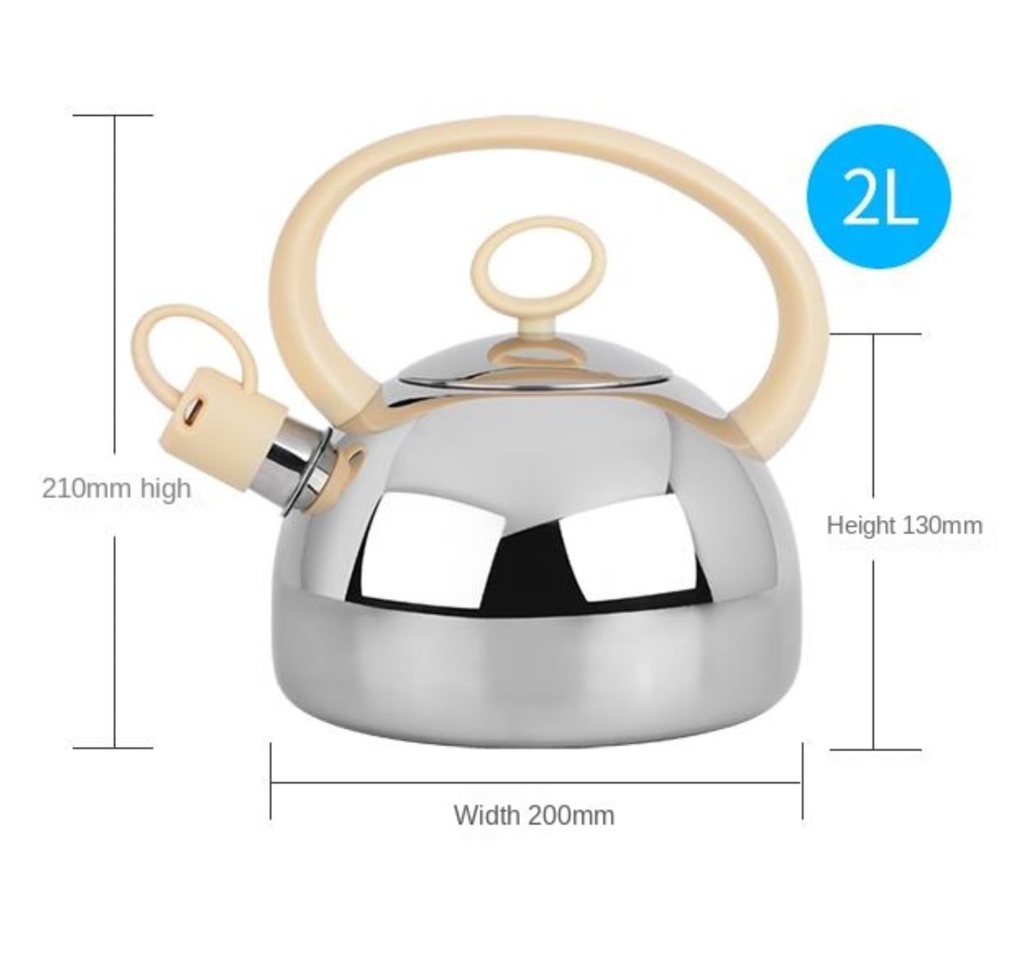 Tetera Hervidor De Agua Tetera Silbante De 2 litros Acero Inoxidable For Cocina Inducción Y Gas Teteras para Te
