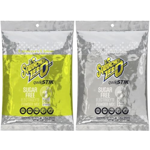 Citrus Energy Mix: Qwik-Stik Zero Sugar Electrolyte Powdered Beverage Mix, Citrus Energy Pack (Cool Citrus & Lemon-Lime), Sugar-Free Hydration Drink Sticks, 100 Count Bulk Pack image 2
