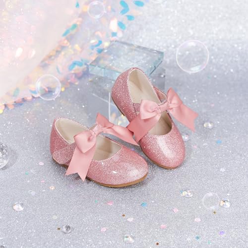 Image of PHIRAMIN Tollder Girl Dress Shoes - Little Girl Ballet Flats for Wedding Party