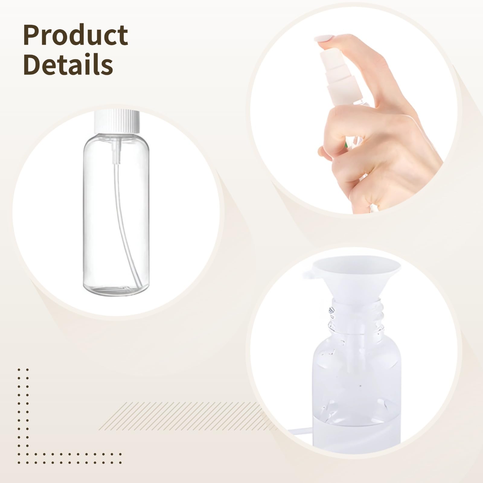 26 Stk. kleines Sprühflaschen-Set, 60 ml Reise-Sprühflaschen, klare Kunststoffflaschen mit Trichtern und Pipetten, auslaufsicher für Kosmetik, Gartenarbeit und persönlichen Gebrauch