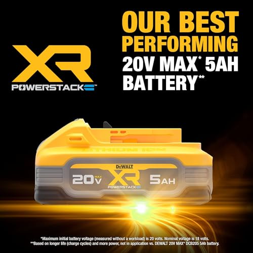 DEWALT Powerstack 20V MAX Battery, Rechargeable, 5Ah, Lithium Ion, 2-Pack (DCBP520-2) - image 3