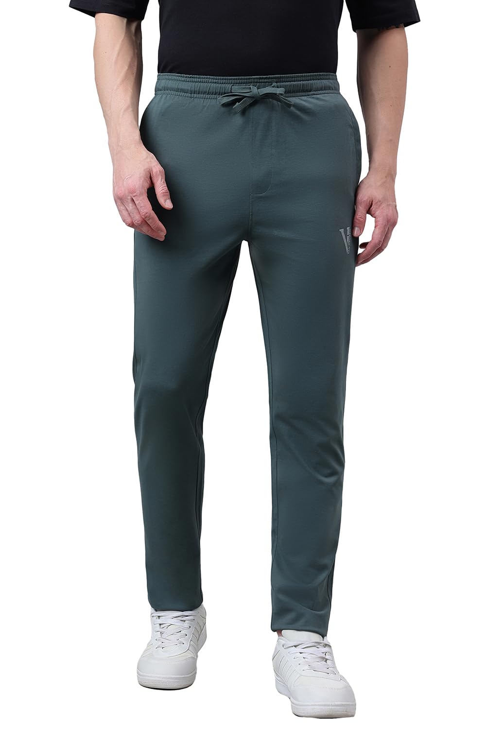 van heusen Men Solid Regular Fit Trackpant - Zipper Pocket, Elasticated Waistband with Adjustable Drawstring-picture-46
