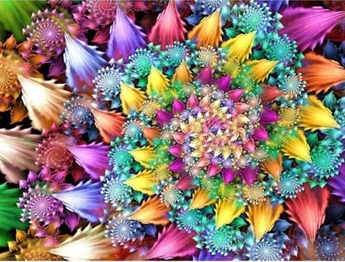 Genérico Rosace Kit diamond painting 5D PIEDRAS CUADRADAS. Diferentes medidas y hasta 80 modelos a elegir. (Mandala multicolor 4, 40 x 50 cm)