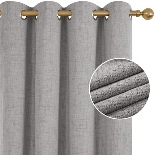 Deconovo Grey Total Blackout Curtains with Coating - Image 2