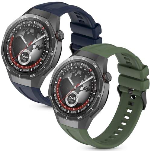 MIJOBS 2 Stück Silikonarmbänder kompatibel mit Huawei Watch GT6 Pro 46mm/GT6 46mm/GT5 Pro 46mm/GT5 46mm/GT4 46mm Sportarmbänder Ersatz Wasserdichtes Silikonband, 22 mm MIJOBS 2 Stück Silikonarmbänder kompatibel mit Huawei Watch GT6 Pro 46mm/GT6 46mm/GT5 Pro 46mm/GT5 46mm/GT4 46mm Sportarmbänder Ersatz Wasserdichtes Silikonband, 22 mm