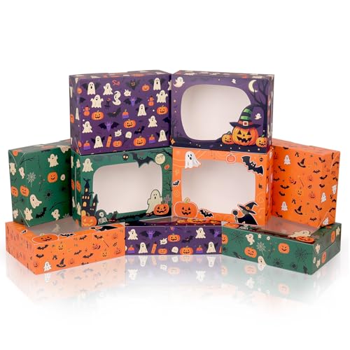 OUGEBOX 30 Pcs Halloween Cookie Boxes for Gift Giving, 8x6x2.5 In...