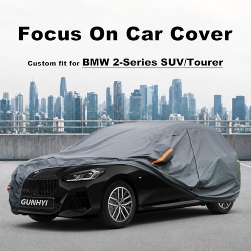Image of GUNHYI Premium Car Cover Custom Fit BMW 2-Series SUV /Tourer, 16 Layers Heavy Duty Car Cover Waterproof All Weather with Zipper Door for Sun Rain Snow Dust Uv Protection