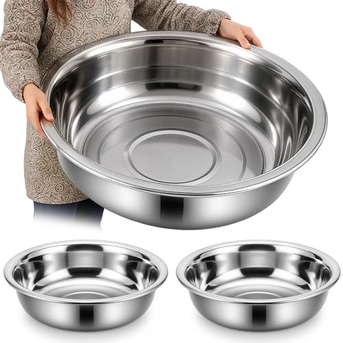 Juego de 2 tazones mezcladores grandes acero inox 50 qt miniatura 1