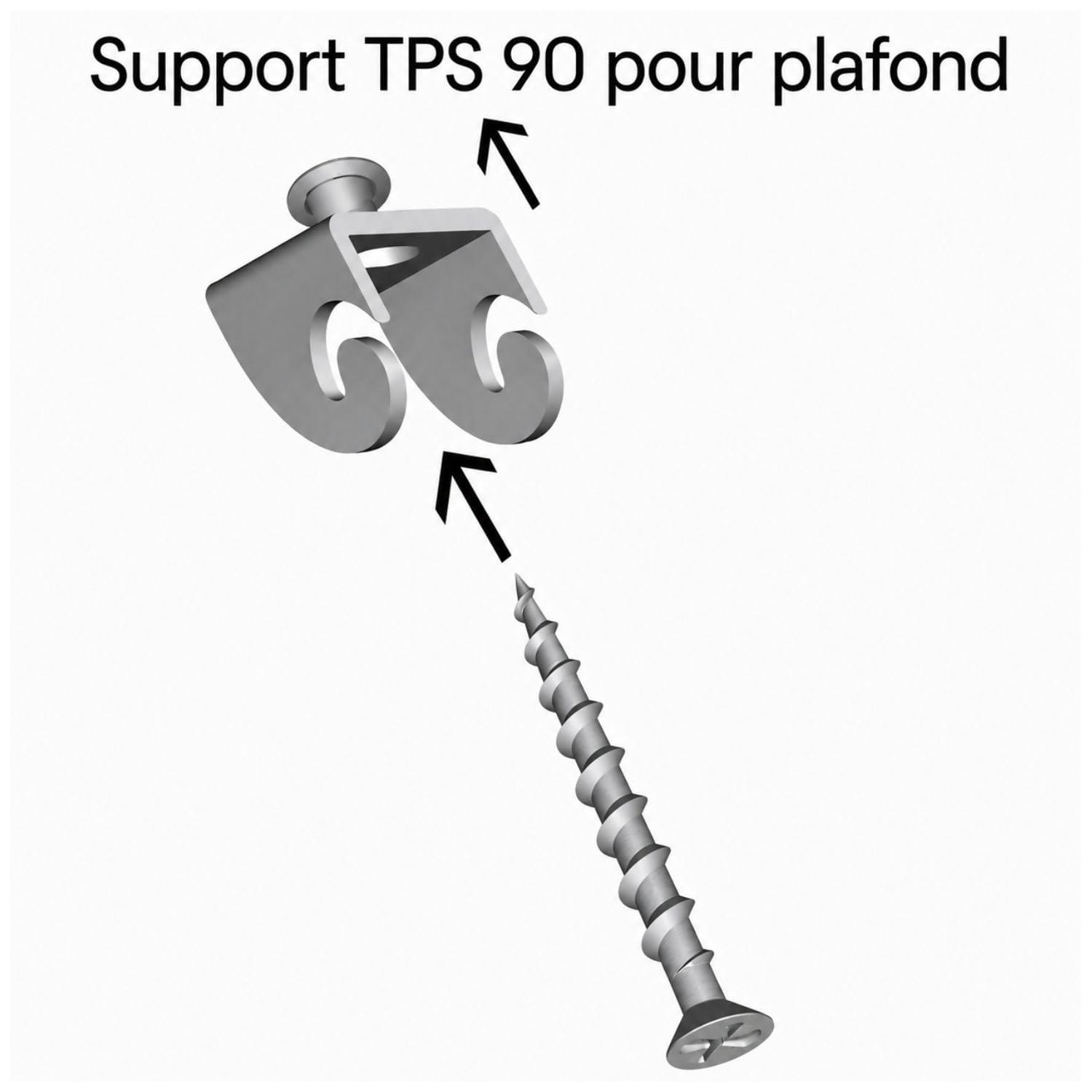 Crochet de suspension individuel Nylon TPS90 | Rotation à 90° | Supporte jusqu’à 15 kg | Réglable en hauteur | Fixation mur plafond ou sol | Cheville vis et crochet RM inclus