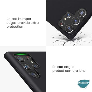 Microsonic Matte Silicone Samsung Galaxy S22 Ultra için Kılıf Kırmızı [Galaxy S22 Ultra ile Uyumlu Kılıf - Kırmızı]