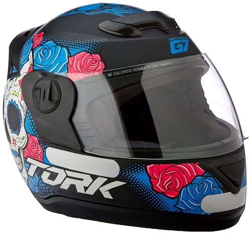 CAPACETE FECHADO PRO TORK EVOLUTION 788 G7 MEXICAN SKULL FOSCO PRETO TAM. 60