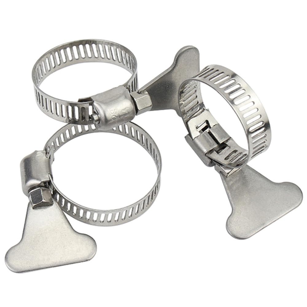 Abrazadera para tubería de agua de acero inoxidable 304, abrazadera para tráquea, abrazadera de bloqueo fija con mango, aro para garganta, tubo giratorio manual, tubo de aceite, 13,19mm (5 unida