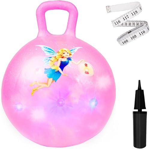 Flybar Pelota de tolva para niños Pelota inflable con asa, bolas hinchables duraderas, pelota de canguro, pelota de ejercicio, juguete para