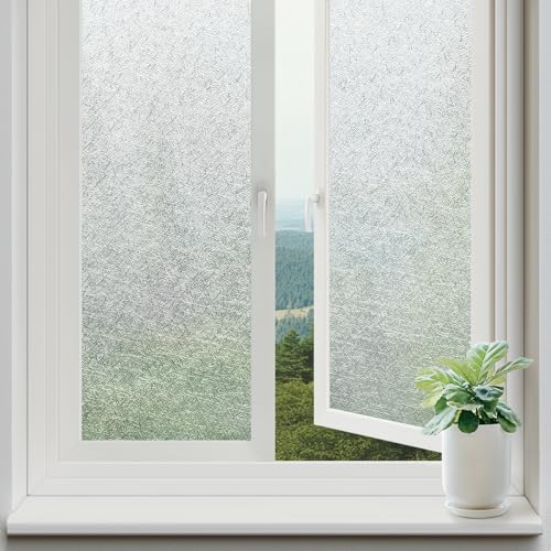 rabbitgoo Window Privacy Film Frosted Glass Film, Decorative Cling UV Sun Blocking Decals, Frosting...