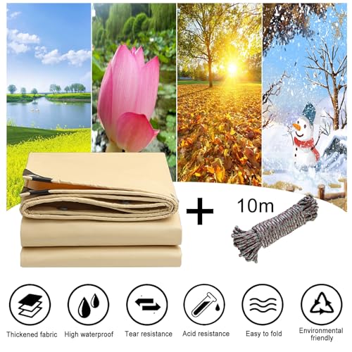 Lona impermeable multiusos beige de 1x1.6 m resistente a rayos UV para proteger tu barco 7