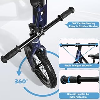 CHOLY 14 Inch Balance Bike for 3,4,5,6 Year Old Boys Girls, No Pedal Kids Bike with Adjustable Seat, Air Tires and Magnesium Alloy Framne, Lightweight Children's Traing Bicycle (Blue)