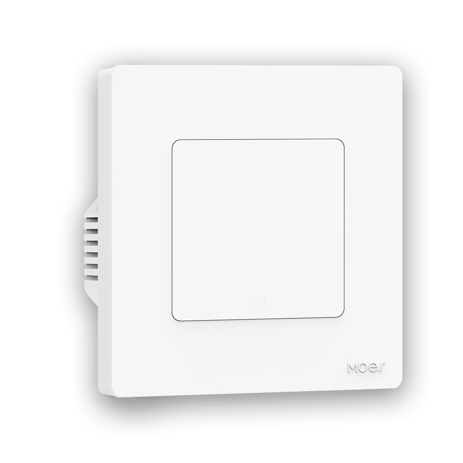 Front view of the MOES Star Ring Series Smart ZigBee Light Switch, showing its minimalist design and illuminated ring indicator.