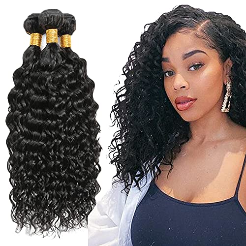 Kinky Curly Human Hair Bundles Brazilian Curly Wave Bundles Human Hair Unprocessed Virgin Remy Hair Weave 3 Bundles 8 10 12 Inch Natural Black Kinky Curly Bundles