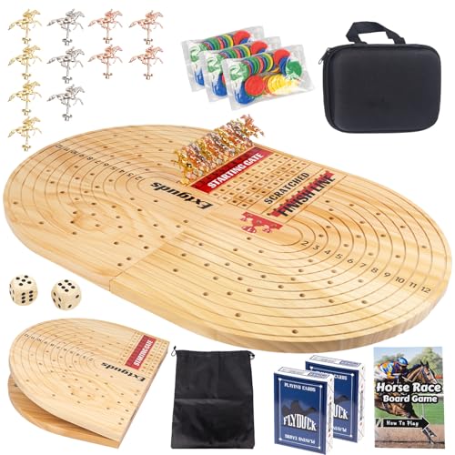 Juego de mesa Horse Race madera plegable 24.8in miniatura 1