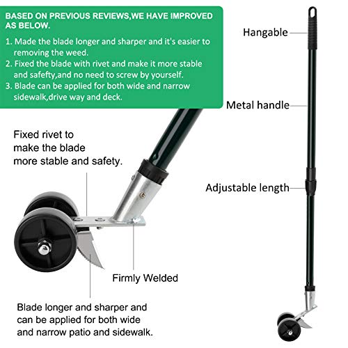 Kinaba Weed Grabber Remover Garden Tools for Driveway Patio Sidewalk, Crack and Crevice Weeding Tool and Broom