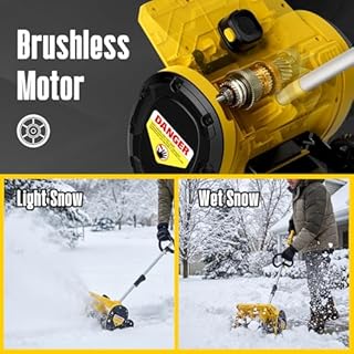 Cordless Brushless Electric Snow Blower Compatible with DEWALT 20V MAX Battery, 40V Dual Battery Powered, 2-Speed Control, 23ft Throw Height, Foldable Shovel with Adjustable Chute, 2 x 4.0Ah Batteries