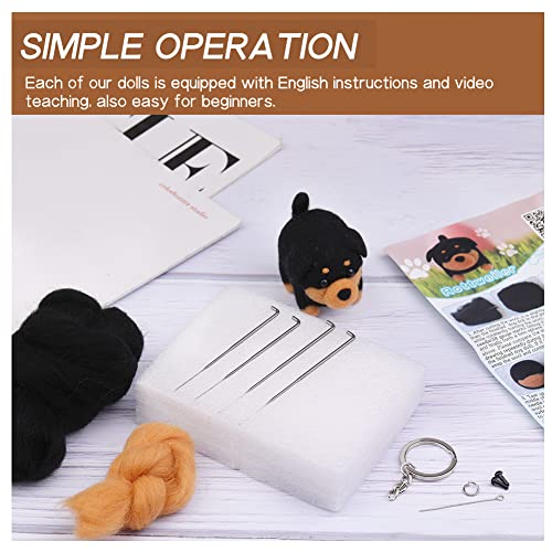 Qmnnma 7N1054 Felting Kit, Animals Needle Felting Set, Diy Wool Felt Materials Set thumb #2