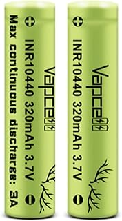 vp 2 pcs 10440 Rechargable Battery 320mAh 3A Max Continuous Discharge Current